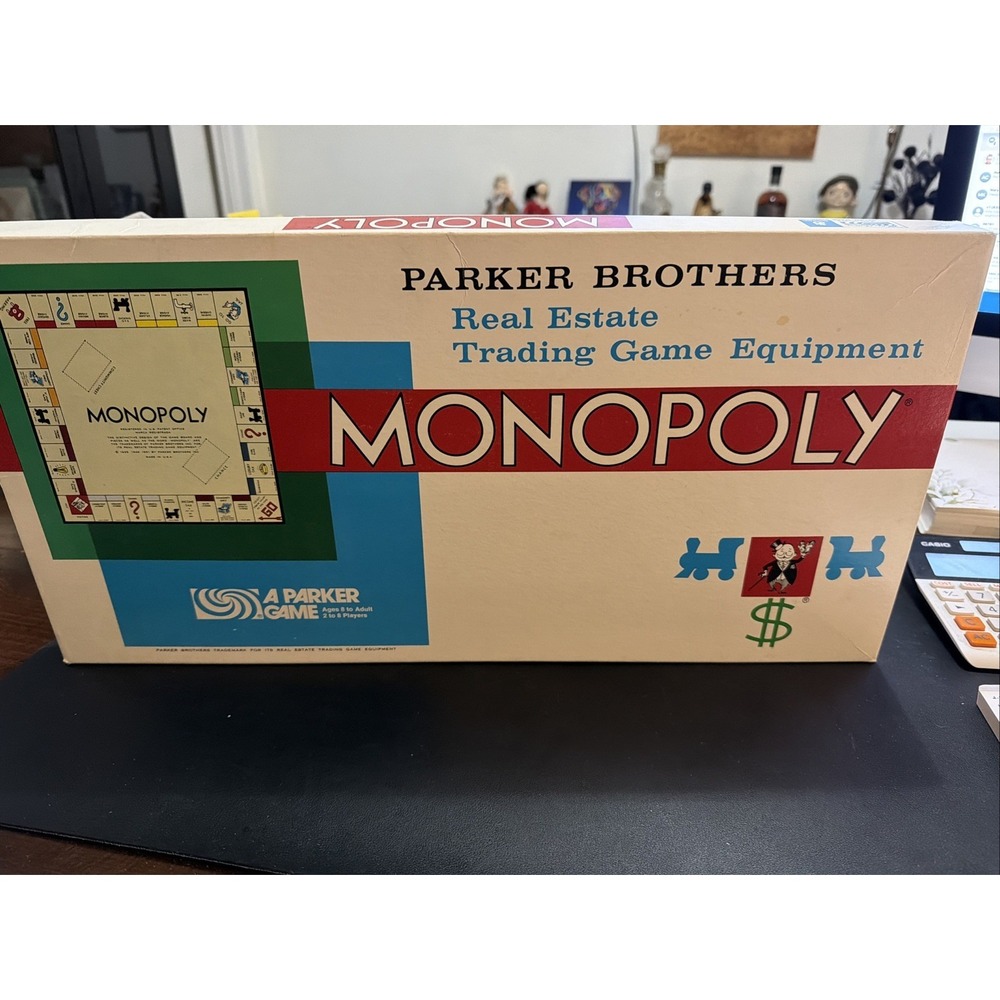 Vintage Parker Brothers 1961 MONOPOLY Board Game ~Complete Extra Tokens!